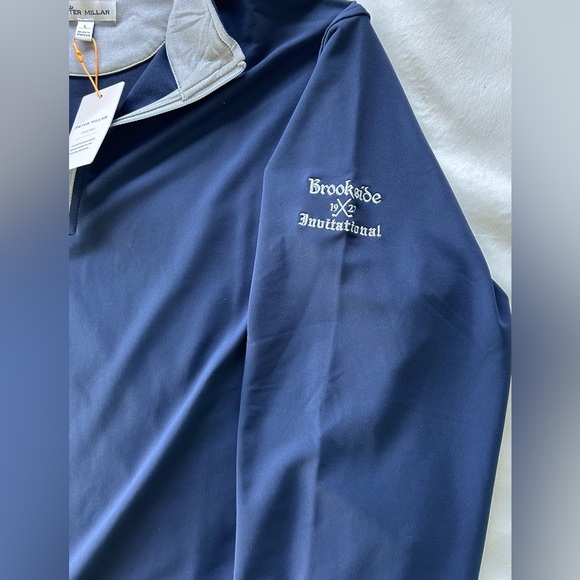 NWT Peter Millar Crown Sport 1/4 Zip Golf Pullover Large Navy Blue Long Sleeve - Picture 6 of 6